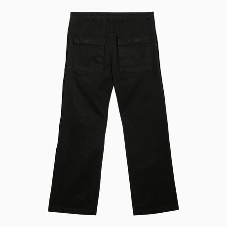DRKSHDW Black Wide Trousers with Metal Buttons for Men