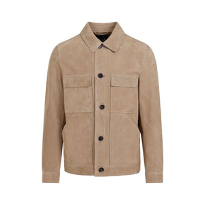 DUNHILL Brown Suede Tailored Jacket for Men