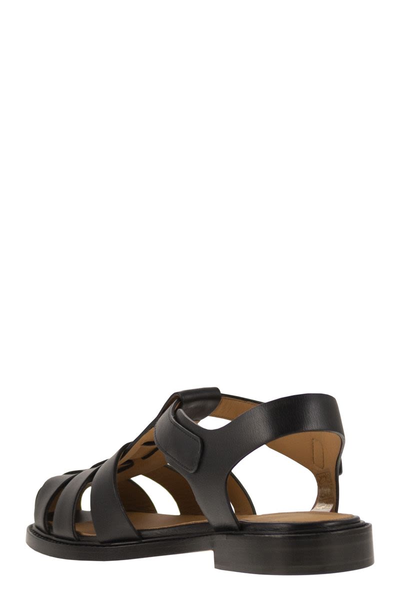 CHURCH'S Retro-Inspired Calfskin Sandal with Comfort Padding