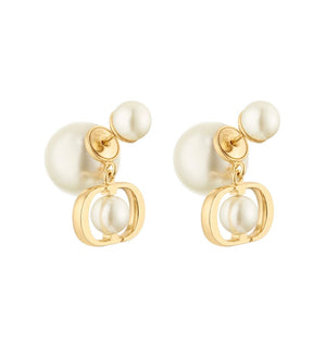 DIOR Gold-Finish Resin Pearl Earrings for Women
