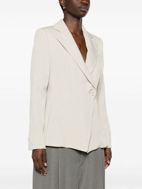 EMPORIO ARMANI Chic Beige Crepe Blazer