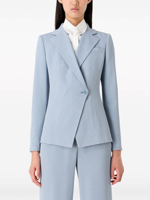 EMPORIO ARMANI Light Blue Single-Breasted Blazer Jacket for Women - SS24