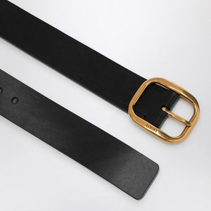 LOEWE Elegant Calfskin Leather Belt with Brass Buckle