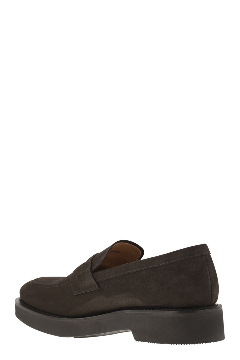 CHURCH'S Suede Calfskin Moccasin Loafers with Lightweight EVA Sole