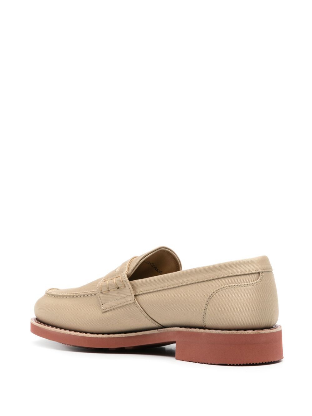 CHURCH'S Beige Canvas Loafers with Terracotta Rubber Sole for Men