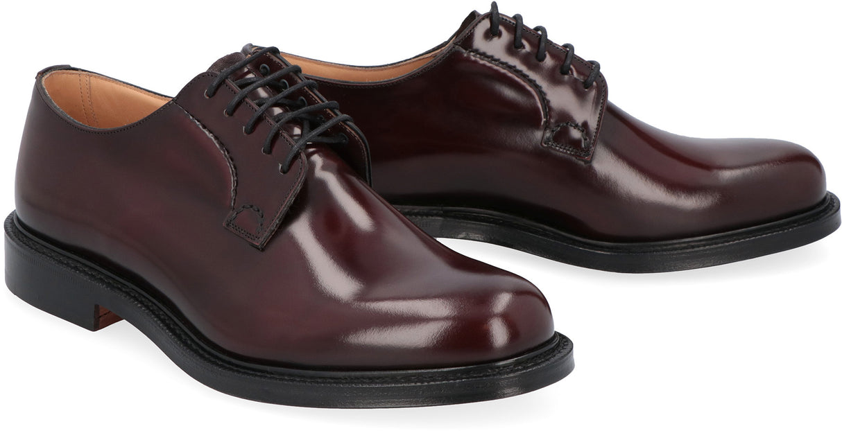 CHURCH'S Polished Whole Cut Derby Dress Shoes