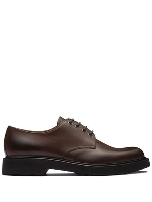 Men's Brown Leather Derby Dress Shoes for FW23