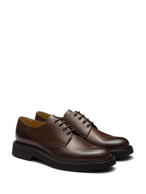 Men's Brown Leather Derby Dress Shoes for FW23