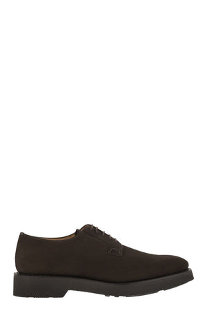 CHURCH'S Suede Calfskin Derby Dress Shoes