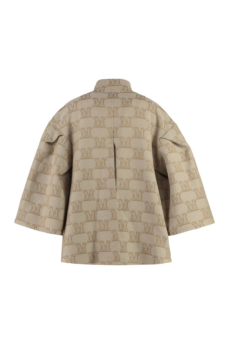 Luxurious Beige Cotton Cape Jacket for Women | FW23 Collection