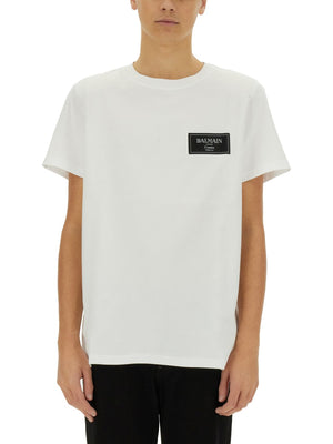 BALMAIN Cotton Logo T-Shirt - Size L