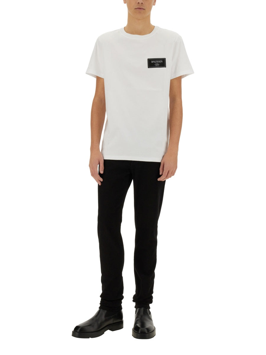 BALMAIN Cotton Logo T-Shirt - Size L