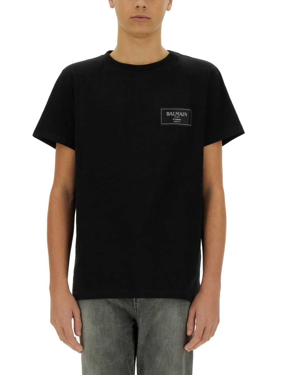 BALMAIN Cotton Logo T-Shirt - Size L