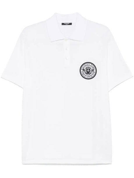 BALMAIN Men's Oversized Short Sleeve Polo Shirt