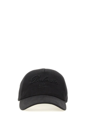 BALMAIN Classic Men's Cotton Baseball Hat with Logo Embroidery