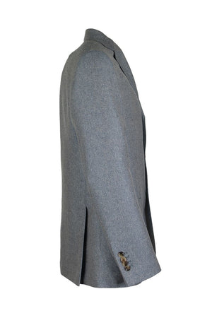 男裝款式 - 藍色馬海毛單排扣夏日西裝外套，SS20系列