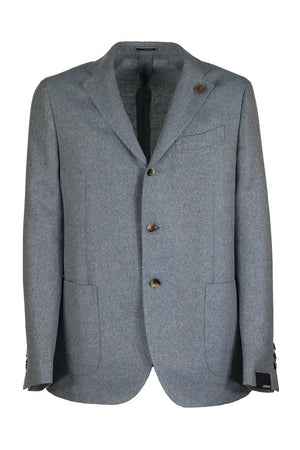 Blue Herringbone Pattern Single-Breasted Jacket for Men, SS20 Collection