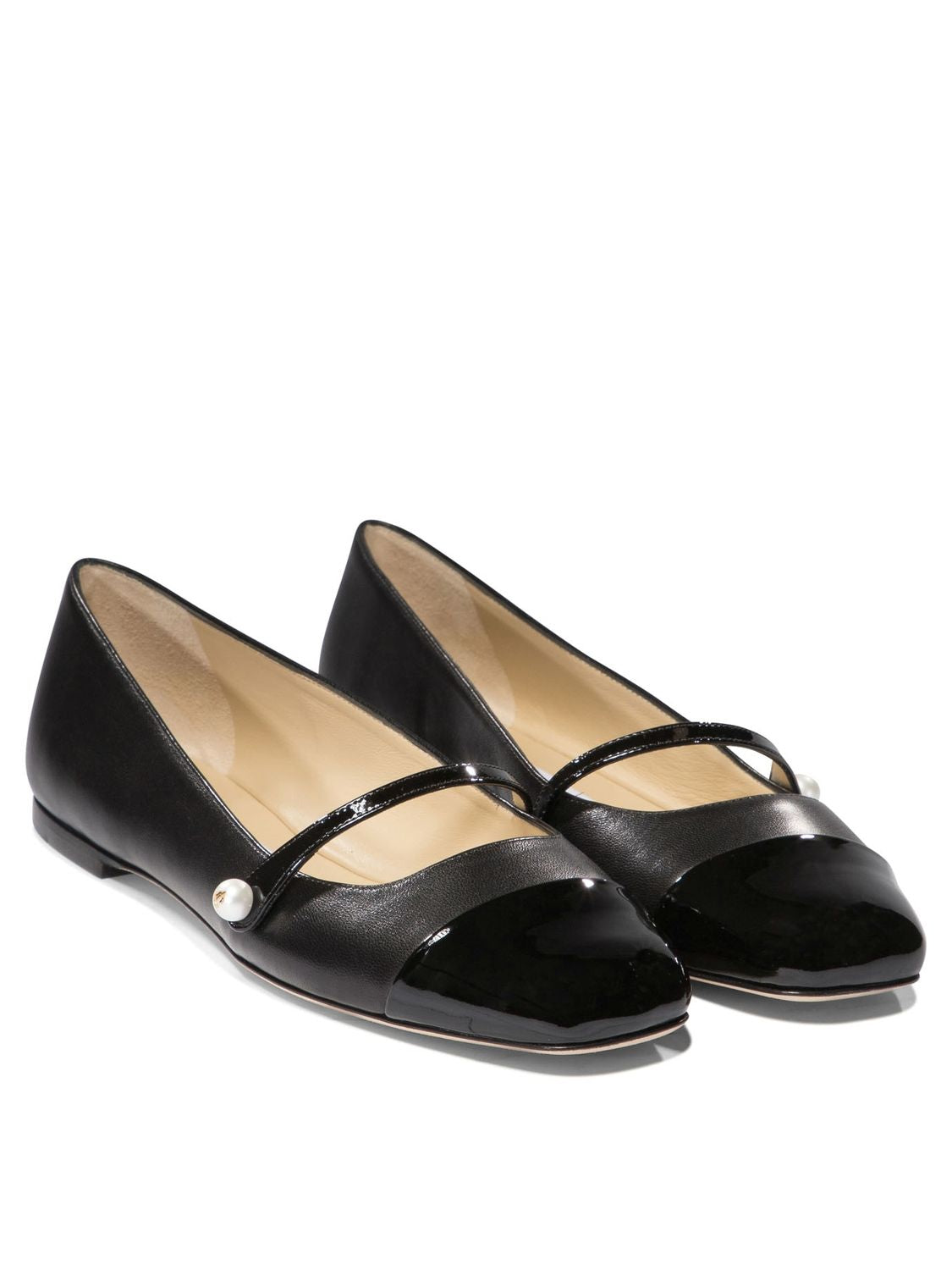 JIMMY CHOO Elegant Pearl-Embellished Ballet Flats