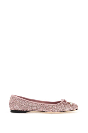 JIMMY CHOO Glittery Pink Ballerina Flats for Women