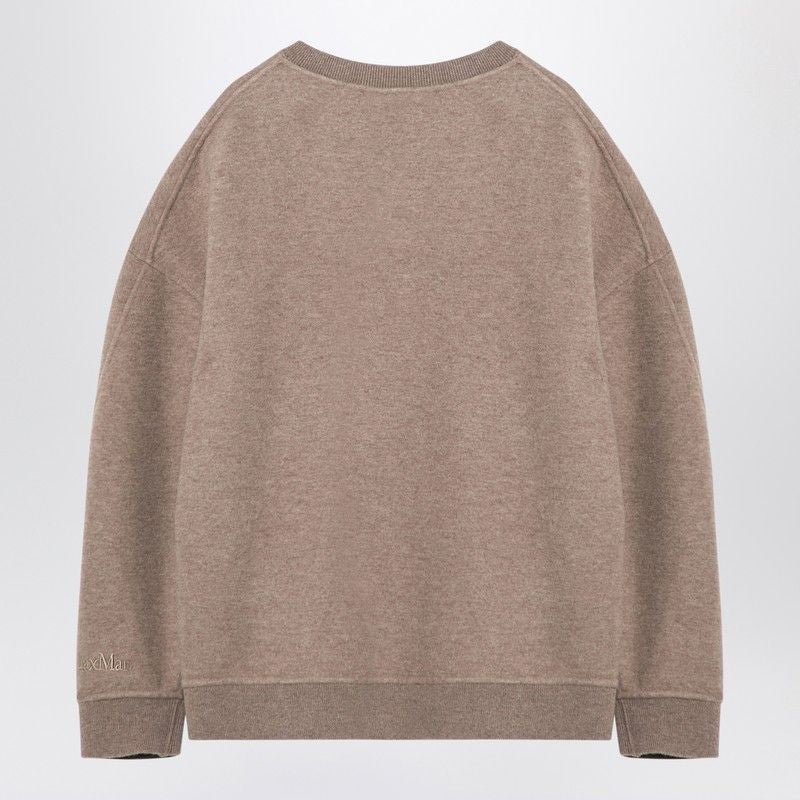 MAX MARA Classic Beige Cashmere Blend Crewneck Sweatshirt