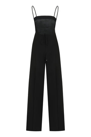 MAX MARA Elegant Crepe Jumpsuit with Satin Accents