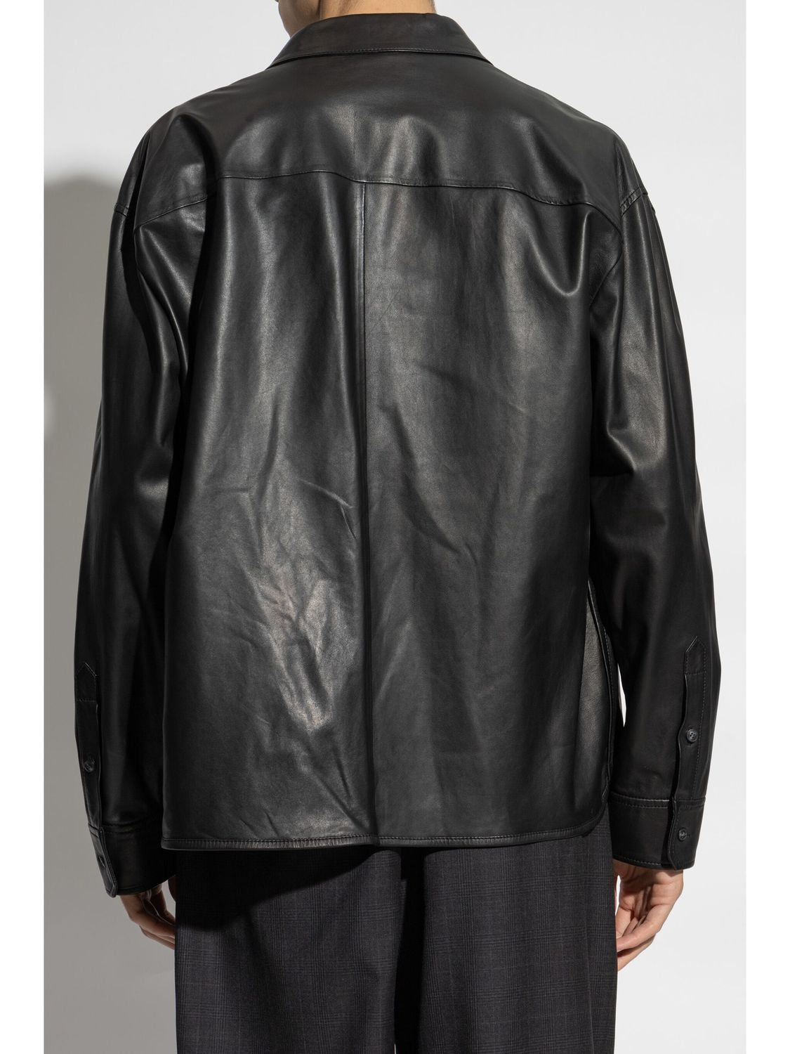 EMPORIO ARMANI Classic Leather Shirt for Men