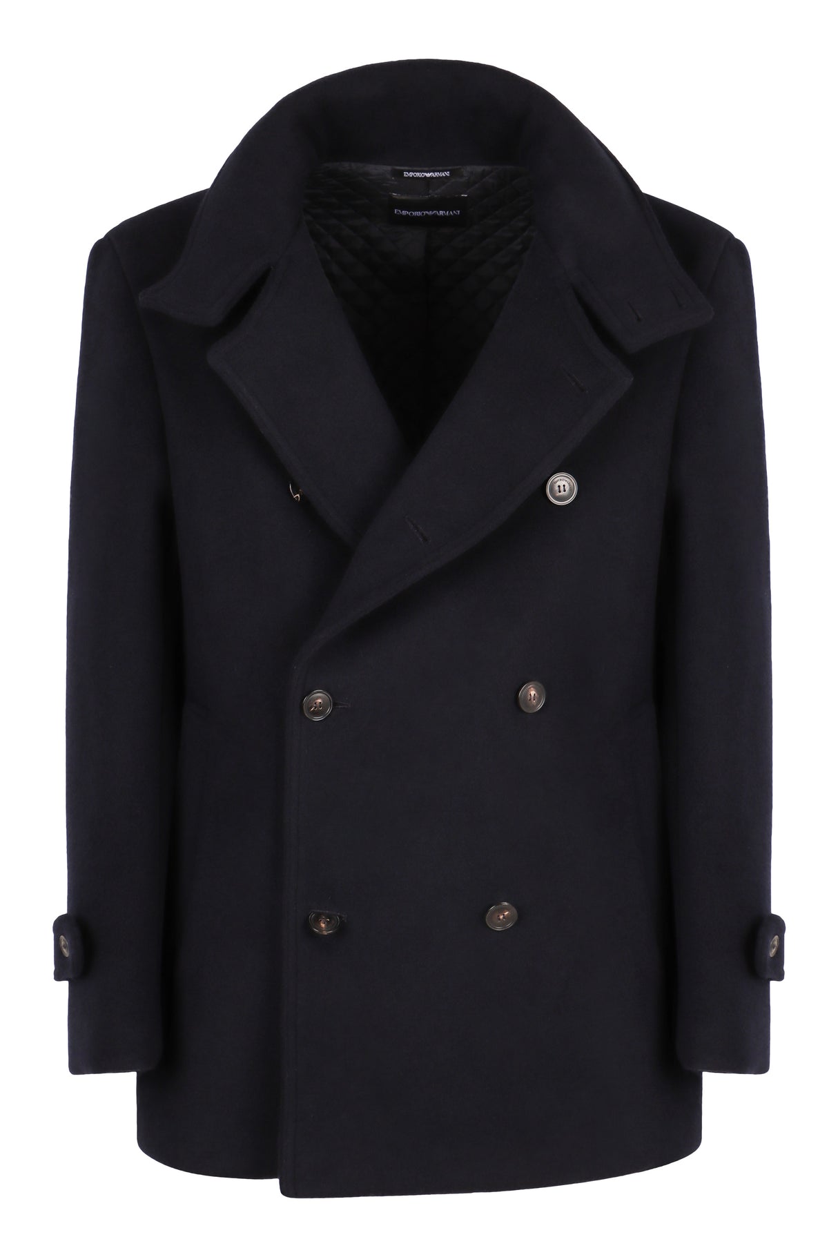 EMPORIO ARMANI Men's Wool Blend Peacoat