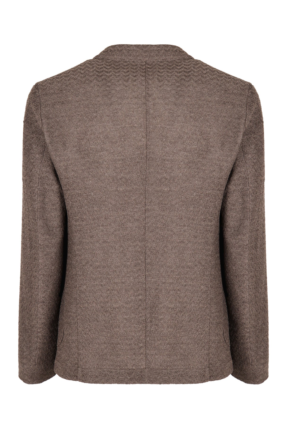 EMPORIO ARMANI Classic Two-Button Wool Blazer in Brown