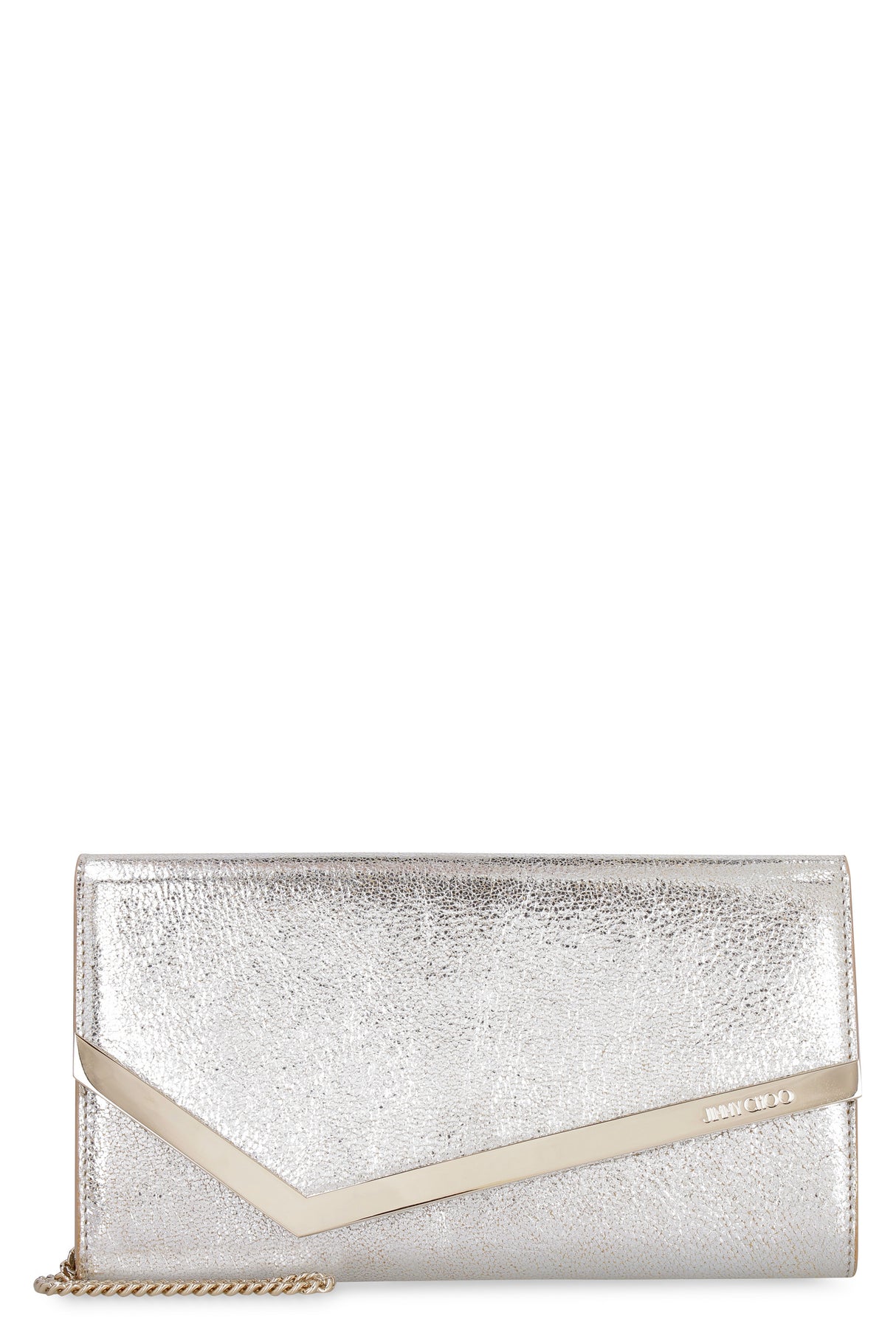 JIMMY CHOO EMMIE Metallic Leather Tote