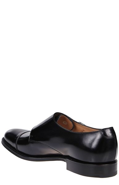 CHURCH'S Men's Black Derby Dress Shoes with Side Buckles and Leather Sole for SS24