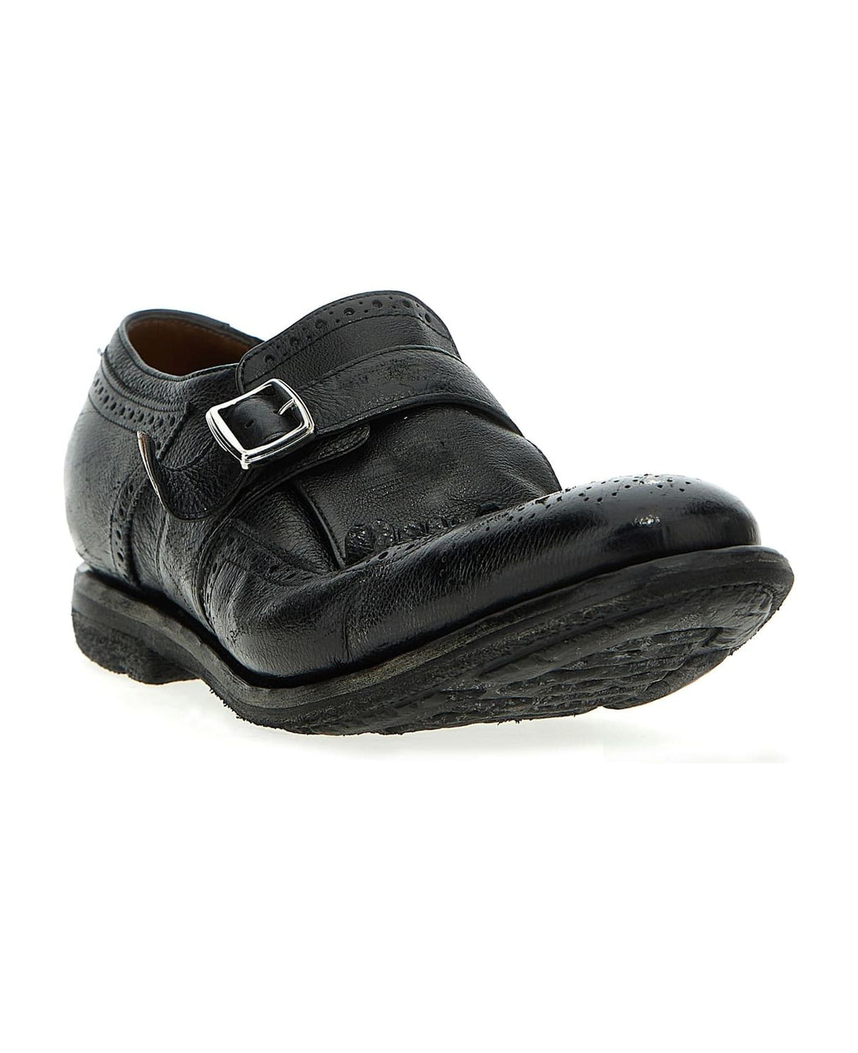 CHURCH'S Men's Buckled Monk Shoes with Vintage Finish