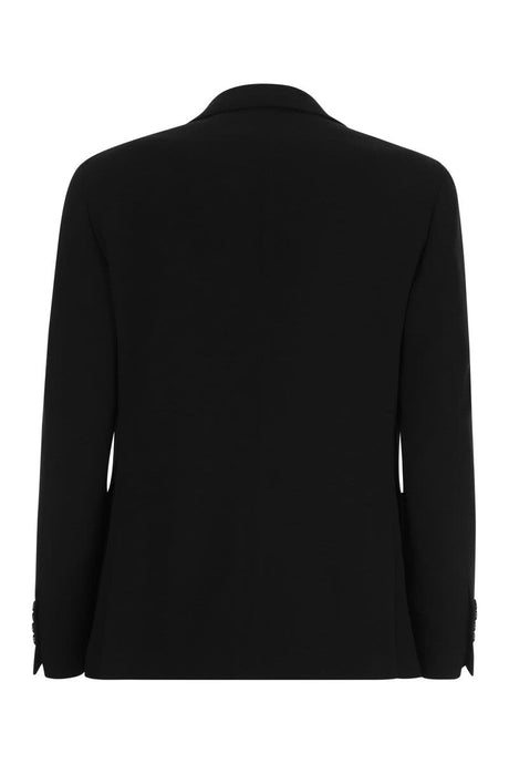 LARDINI Deconstructed Wool and Cotton Blend Jacket - Black