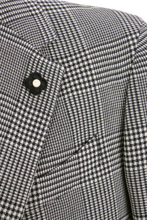 LARDINI Men's Grey Houndstooth Wool Jacket - SS23