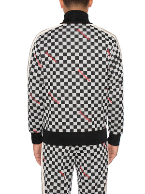 PALM ANGELS Men's Classic Track JQRD Damier Sweatshirt