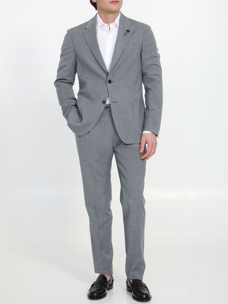 Two-Piece Suit in Grey Polyester and Wool Blend for Men - 2024 SS Collection