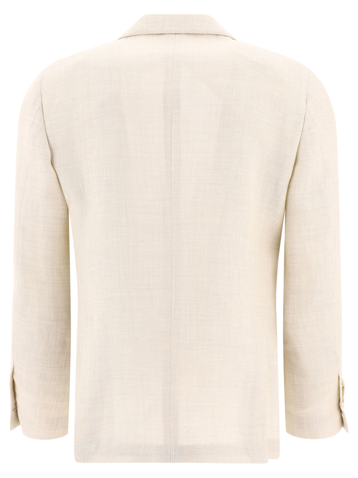 LARDINI Beige Single-Breasted Linen Blend Blazer for Men