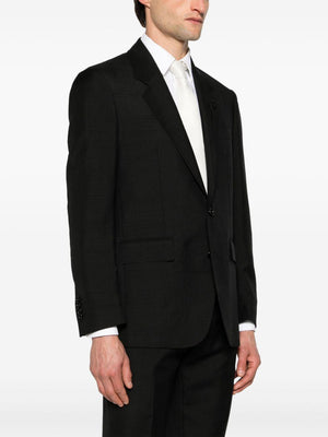LARDINI Black Wool and Mohair Single-Breasted Jacket for Men
