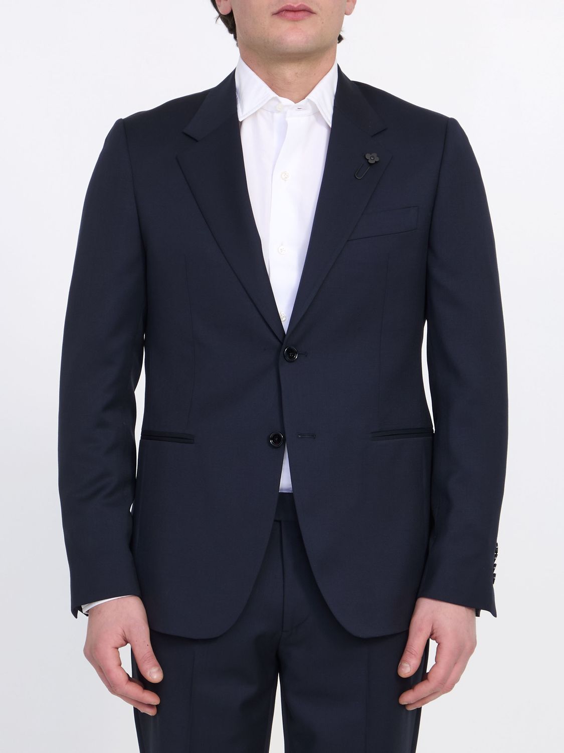 Black Two-Piece Suit in 100% Wool for Men - SS24 Collection