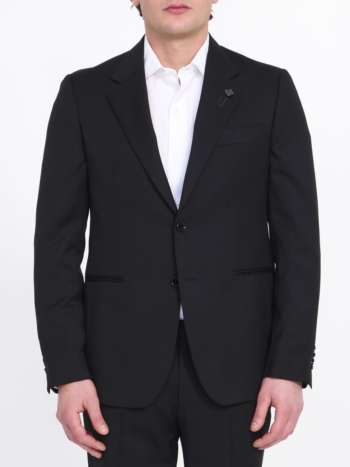 Black Two-Piece Suit in 100% Wool for Men - SS24 Collection