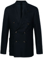 LARDINI Midnight Blue Double-Breasted Men's Jacket