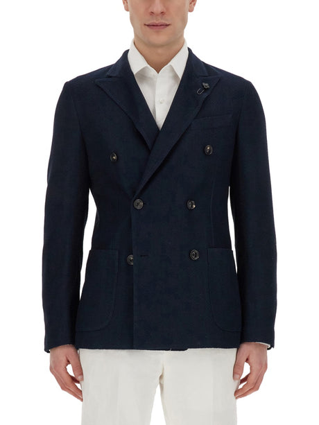 LARDINI Double-Breasted Jacket - Size 48 IT