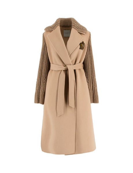 ERMANNO FIRENZE Elegant Double Wool Jacket with Belt for Women