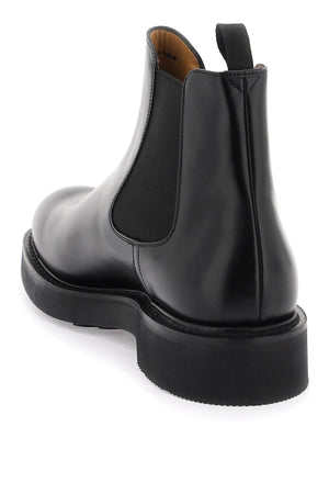 Chelsea Boots Leather قصيرة للرجال باللون الأسود الكلاسيكي