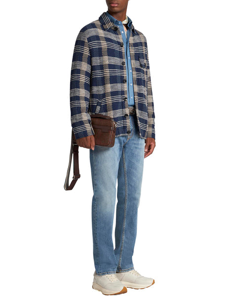 ETRO Irregular Check Knit Overshirt for Men - Spring Summer 25