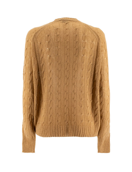 ETRO Cashmere Crew-Neck Cable Knit Sweater for Women