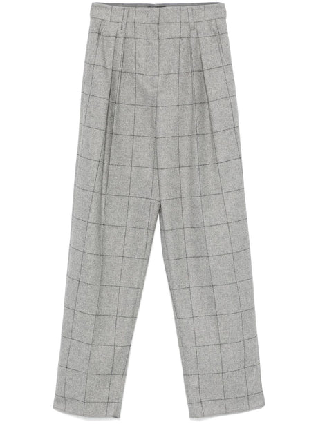 EMPORIO ARMANI Checkered Design Pleated Trousers for Women