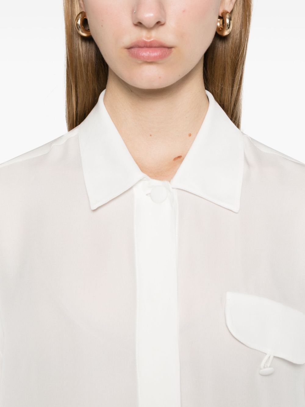 EMPORIO ARMANI Lightweight Semi-Sheer Silk Shirt for Women