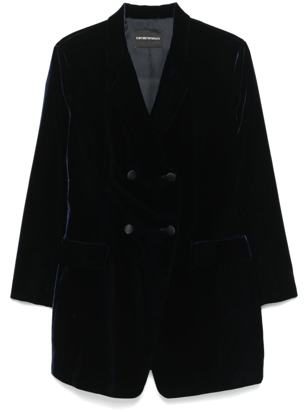 EMPORIO ARMANI Double-Breasted Velvet Jacket for Women - FW24