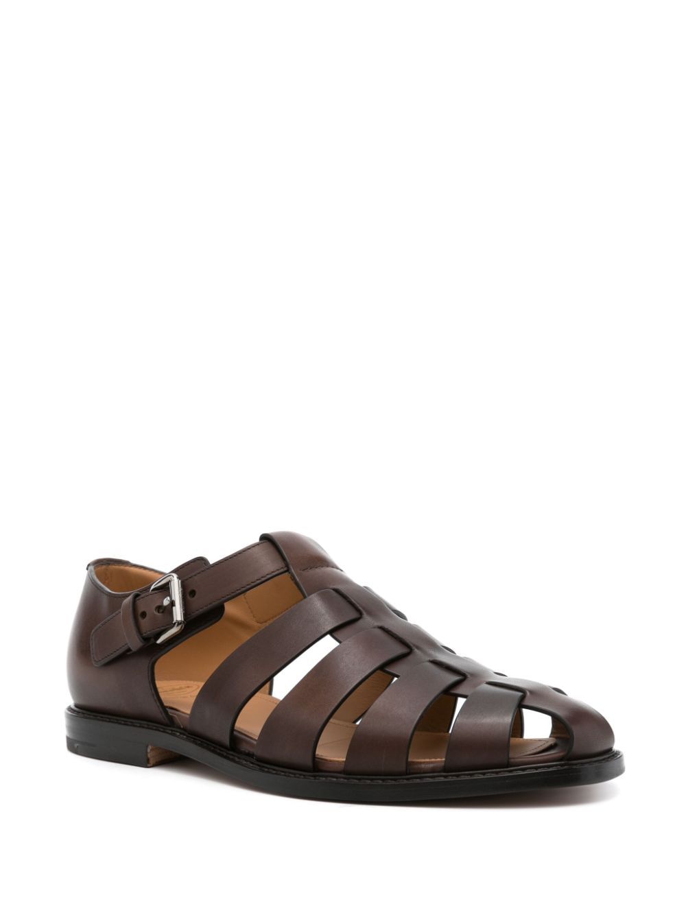 CHURCH'S Modern Fisherman Sandals for Men in Brown Leather