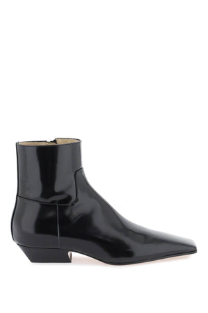 Sleek Black Calfskin Ankle Boots for Women